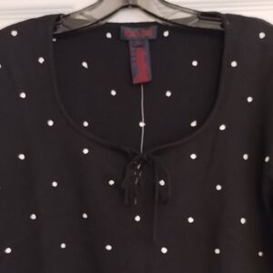 Vintage Ralph Lauren Black Polka Dot Women's Top
